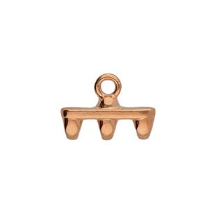 Rozos III, Superduo Bead End Rose Gold Plate, 2 pieces