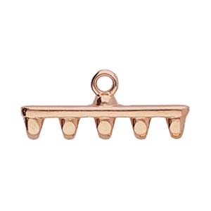 Rozos V, Superduo Bead End Rose Gold Plate, 2 pieces