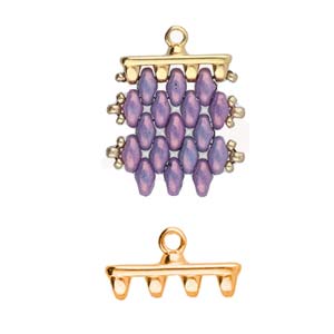 Rozos IV, Superduo Bead End Rose Gold Plate, 2 pieces