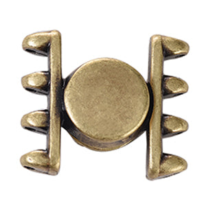 Ateni IV, Superduo Magnetic Clasp Antique Brass Plate, 1 piece