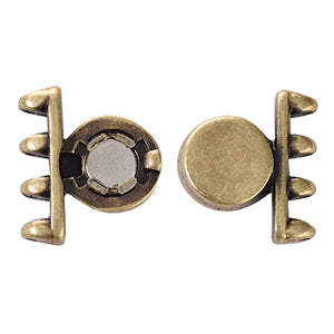 Ateni IV, Superduo Magnetic Clasp Antique Brass Plate, 1 piece