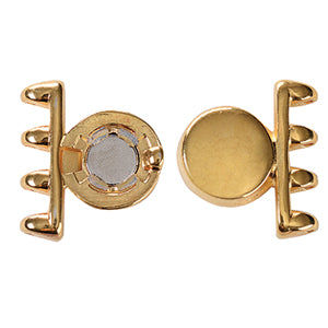 Ateni IV, Superduo Magnetic Clasp 24K Gold Plate, 1 piece
