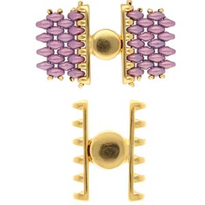 Ateni VI, Superduo Magnetic Clasp Clasp 24K Gold Plate, 1 piece