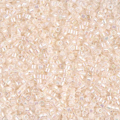 Miyuki Delica Bead 11/0 - DB0052 - Pale Peach Lined Crystal AB - Barrel of Beads