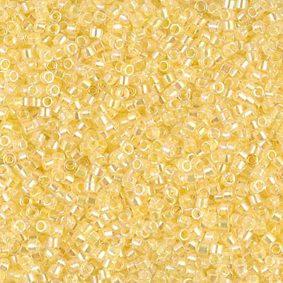 Miyuki Delica Bead 11/0 - DB0053 - Light Yellow Lined Crystal AB - Barrel of Beads
