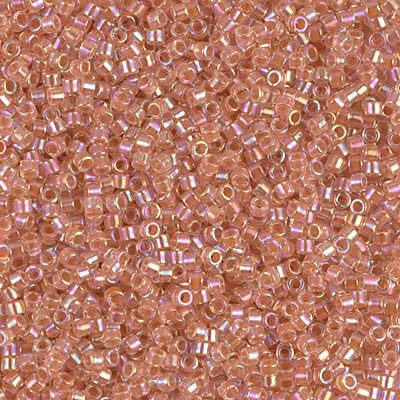 Miyuki Delica Bead 11/0 - DB0054 - Dark Peach Lined Crystal AB - Barrel of Beads