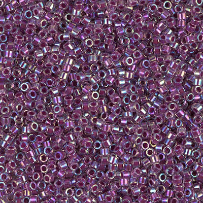 Miyuki Delica Bead Size 11/0, DB0056, Raspberry Lined Crystal AB, 5 gr