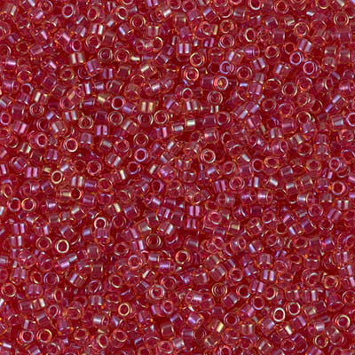 Miyuki Delica Bead 11/0 - DB0062 - Light Cranberry Lined Topaz Luster - Barrel of Beads