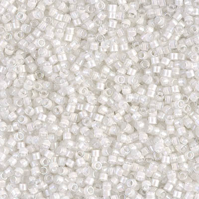 Miyuki Delica Bead 11/0 - DB0066 - White Lined Crystal AB - Barrel of Beads