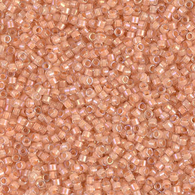 Miyuki Delica Bead 11/0 - DB0067 - Light Peach Lined Crystal Luster - Barrel of Beads