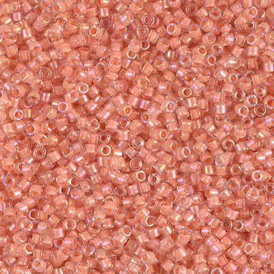 Miyuki Delica Bead 11/0 - DB0068 - Peach Lined Crystal Luster - Barrel of Beads