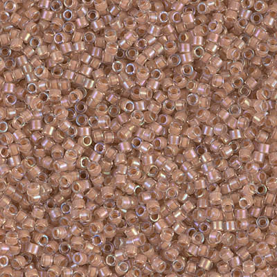 Miyuki Delica Bead 11/0 - DB0069 - Blush Lined Crystal AB - Barrel of Beads