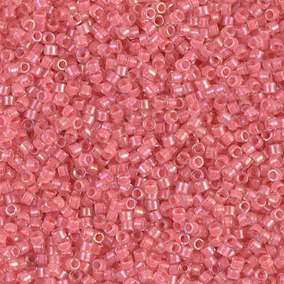 Miyuki Delica Bead 11/0 - DB0070 - Coral Lined Crystal Luster - Barrel of Beads
