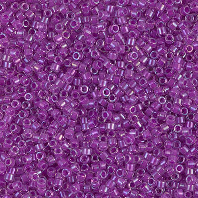 Miyuki Delica Bead 11/0 - DB0073 - Magenta Lined Crystal AB - Barrel of Beads