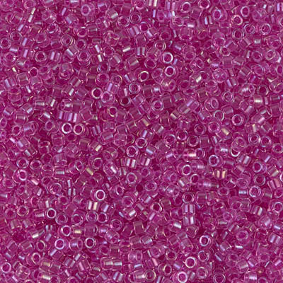 Miyuki Delica Bead 11/0 - DB0074 - Fuchsia Lined Crystal AB - Barrel of Beads