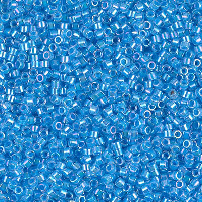 Miyuki Delica Bead 11/0 - DB0076 - Light Blue Lined Crystal AB - Barrel of Beads