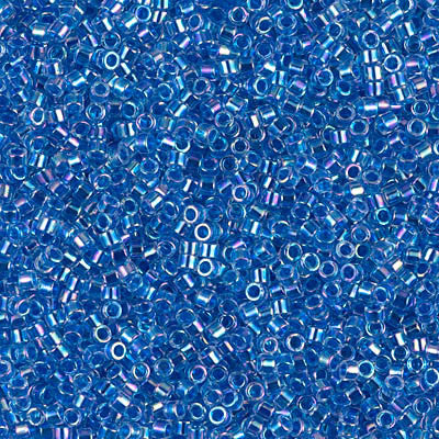 Miyuki Delica Bead 11/0 - DB0077 - Blue Lined Crystal AB - Barrel of Beads