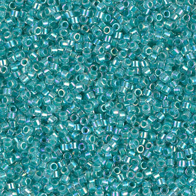 Miyuki Delica Bead 11/0 - DB0079 - Turquoise Green Lined Crystal AB - Barrel of Beads