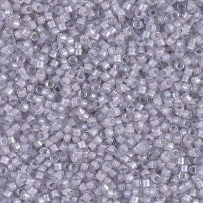 Miyuki Delica Bead 11/0 - DB0080 - Pale Violet Lined Crystal Luster - Barrel of Beads