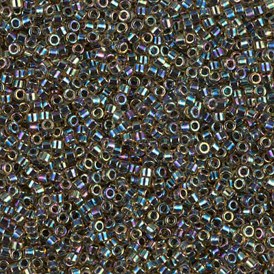 Miyuki Delica Bead 11/0 - DB0089 - Blue Lined Light Topaz AB - Barrel of Beads