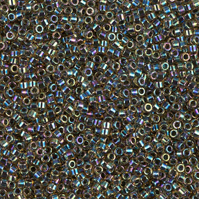 Miyuki Delica Bead 11/0 - DB0089 - Blue Lined Light Topaz AB - Barrel of Beads