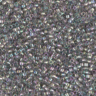 Miyuki Delica Bead 11/0 - DB0107 - Transparent Gray Rainbow Gold Luster - Barrel of Beads