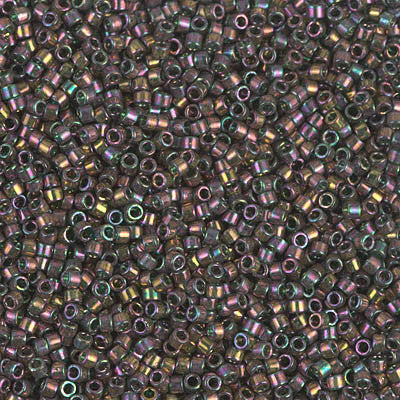 Miyuki Delica Bead 11/0 - DB0127 - Forest Green Rainbow Gold Luster - Barrel of Beads