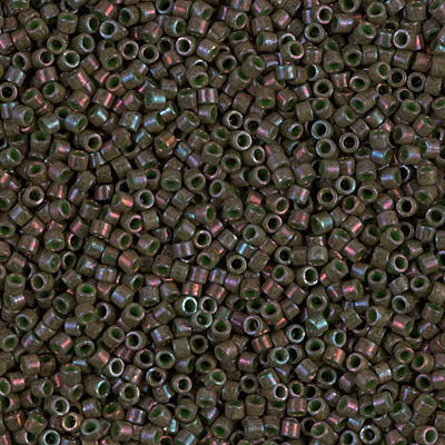 Miyuki Delica Bead 11/0 - DB0131 - Opaque Dark Olive Luster - Barrel of Beads