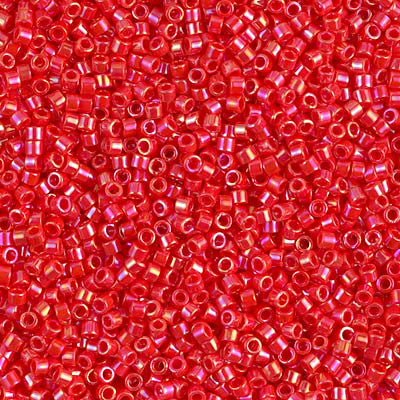 Miyuki Delica Bead 11/0 - DB0159 - Opaque Vermillion Red AB - Barrel of Beads