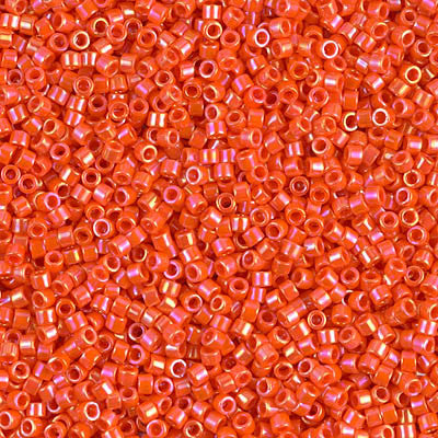 Miyuki Delica Bead 11/0 - DB0161 - Opaque Orange AB - Barrel of Beads