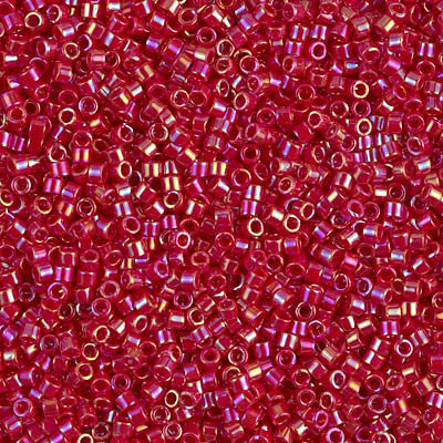 Miyuki Delica Bead 11/0 - DB0162 - Opaque Red AB - Barrel of Beads
