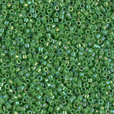 Miyuki Delica Bead 11/0 - DB0163 - Opaque Green AB - Barrel of Beads