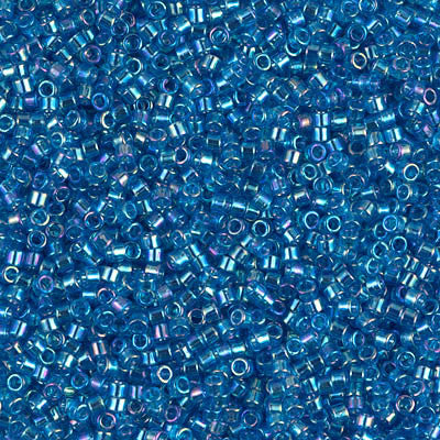 Miyuki Delica Bead 11/0 - DB0177 - Transparent Capri Blue AB - Barrel of Beads
