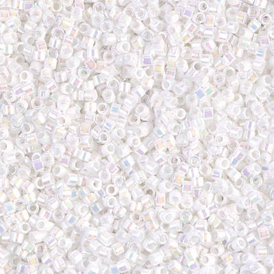 Miyuki Delica Bead 11/0 - DB0202 - White Pearl AB - Barrel of Beads