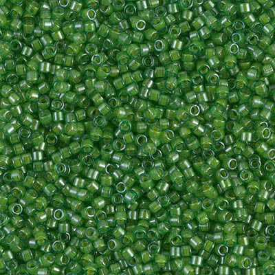 Miyuki Delica Bead 11/0 - DB0274 - Lined Pea Green Luster - Barrel of Beads