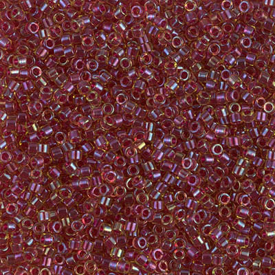 Miyuki Delica Bead 11/0 - DB0282 - Cranberry Lined Light Topaz Luster - Barrel of Beads