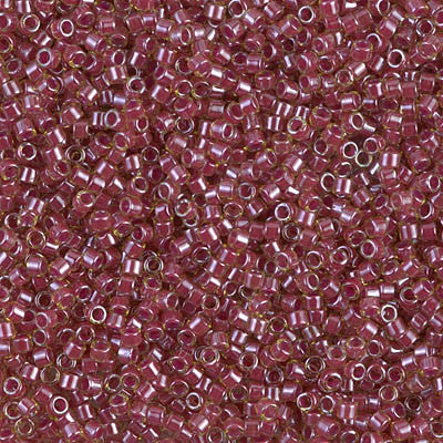 Miyuki Delica Bead 11/0 - DB0283 - Cranberry Lined Peridot Luster - Barrel of Beads