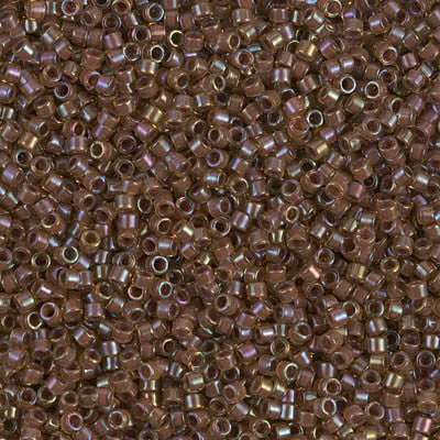 Miyuki Delica Bead 11/0 - DB0287 - Cinnamon Lined Topaz Luster - Barrel of Beads
