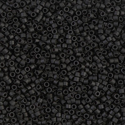 Miyuki Delica Bead 11/0 - DB0310 - Matte Black - Barrel of Beads