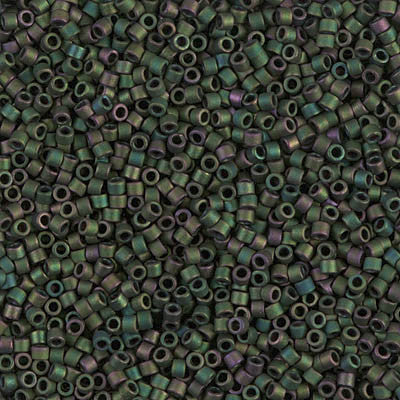 Miyuki Delica Bead 11/0 - DB0327 - Matte Metallic Dark Green Iris - Barrel of Beads