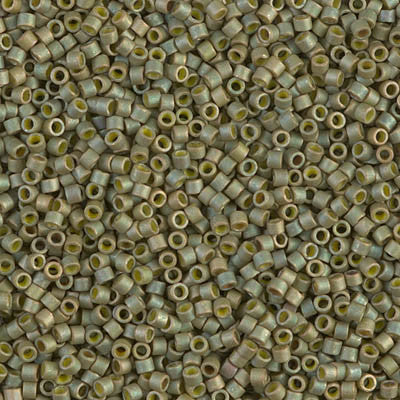 Miyuki Delica Bead 11/0 - DB0372 - Matte Opaque Light Olive Luster - Barrel of Beads