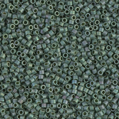 Miyuki Delica Bead 11/0 - DB0373 - Matte Metallic Sage Green Luster - Barrel of Beads