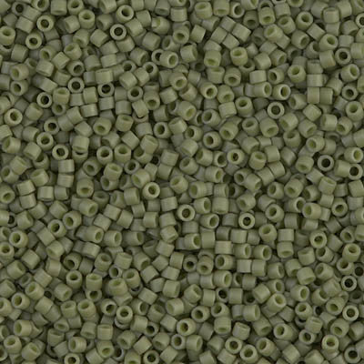 Miyuki Delica Bead 11/0 - DB0391 - Matte Opaque Olive Luster - Barrel of Beads