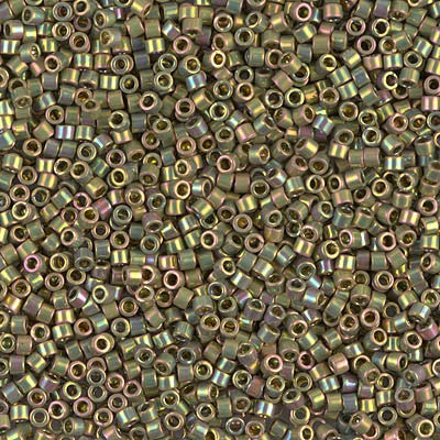 Miyuki Delica Bead 11/0 - DB0508 - 24kt Green Gold Iris - Barrel of Beads