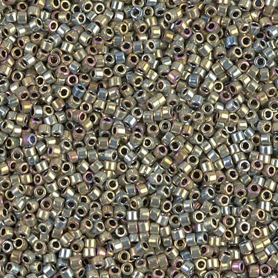 Miyuki Delica Bead 11/0 - DB0546 - Silver Gold Iris (Palladium Plated AB) - Barrel of Beads