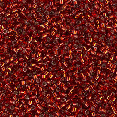Miyuki Delica Bead 11/0 - DB0603 - Dyed Silver Lined Brick Red - Barrel of Beads