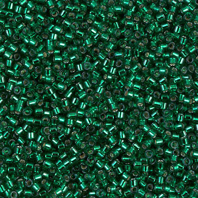 Miyuki Delica Bead 11/0 - DB0605 - Dyed Silver Lined Emerald - Barrel of Beads