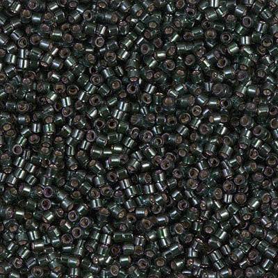 Miyuki Delica Bead 11/0 - DB0606 - Dyed Silver Lined Dark Olive - Barrel of Beads