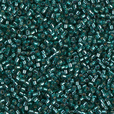 Miyuki Delica Bead 11/0 - DB0607 - Dyed Silver Lined Teal - Barrel of Beads