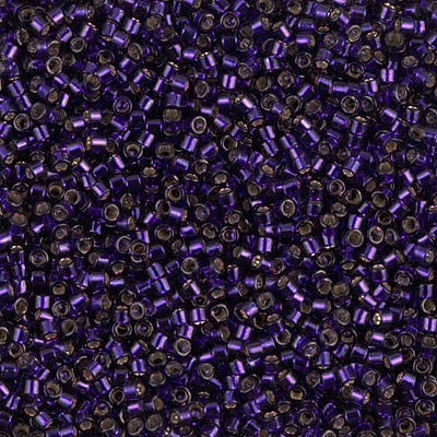 Miyuki Delica Bead 11/0 - DB0609 - Dyed Silver Lined Dark Purple - Barrel of Beads